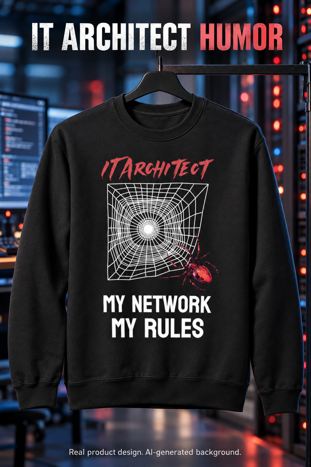IT Architect My Network My Rules Spider Web Sweatshirt